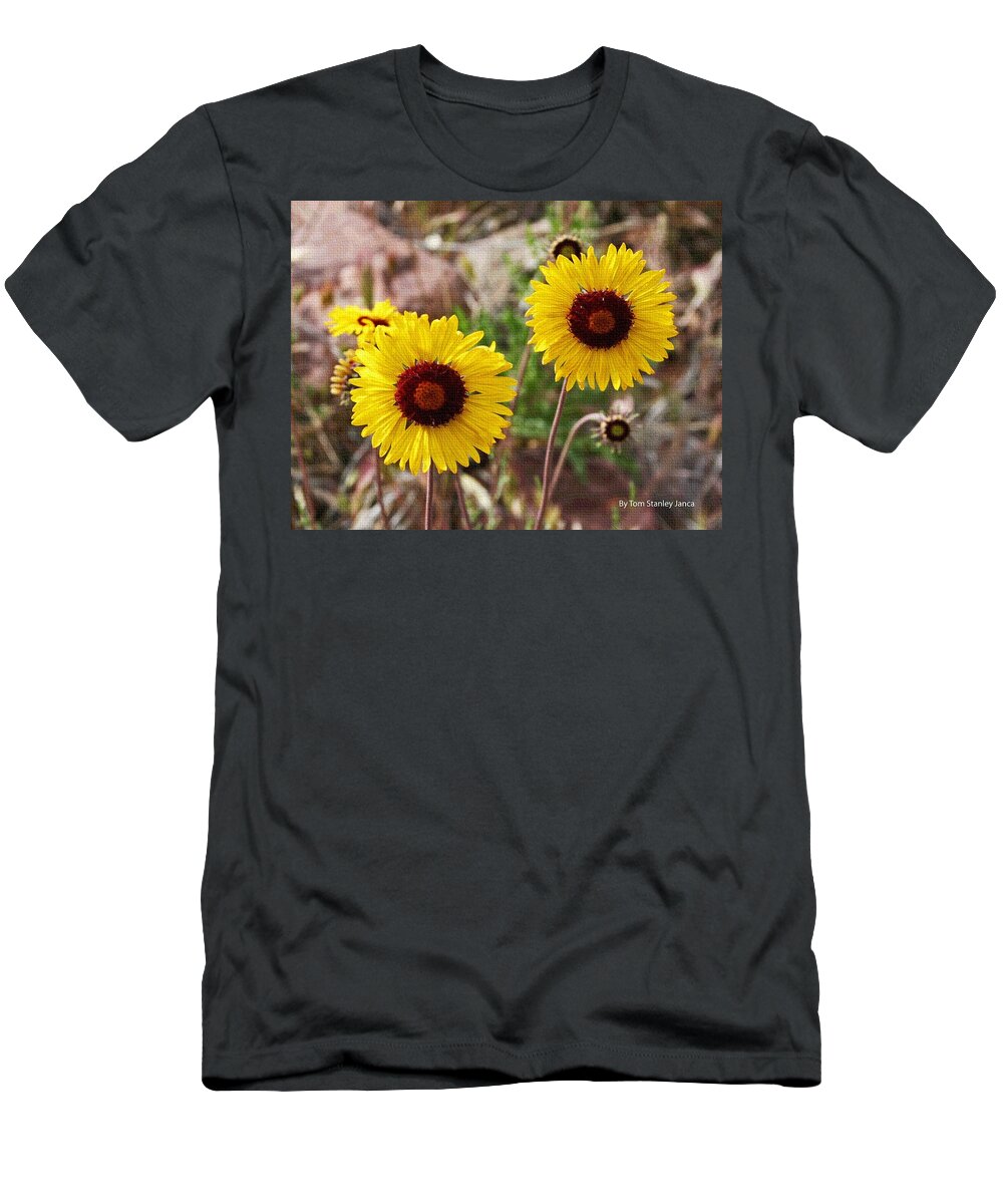 Wild Flowers T-Shirt featuring the photograph Wild Flowers Above The Rim by Tom Janca
