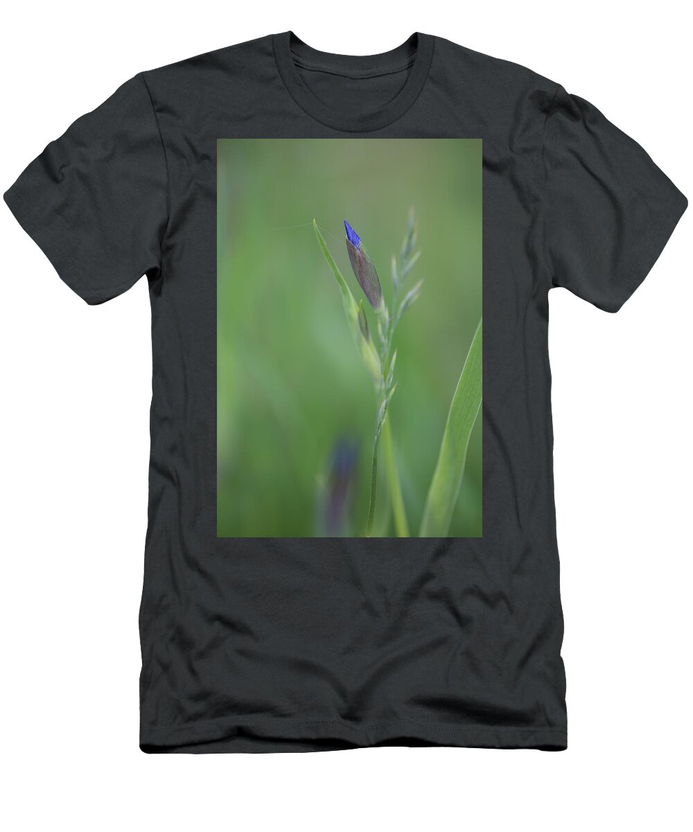 Iris T-Shirt featuring the photograph Wild Iris Bud by Dee Carpenter