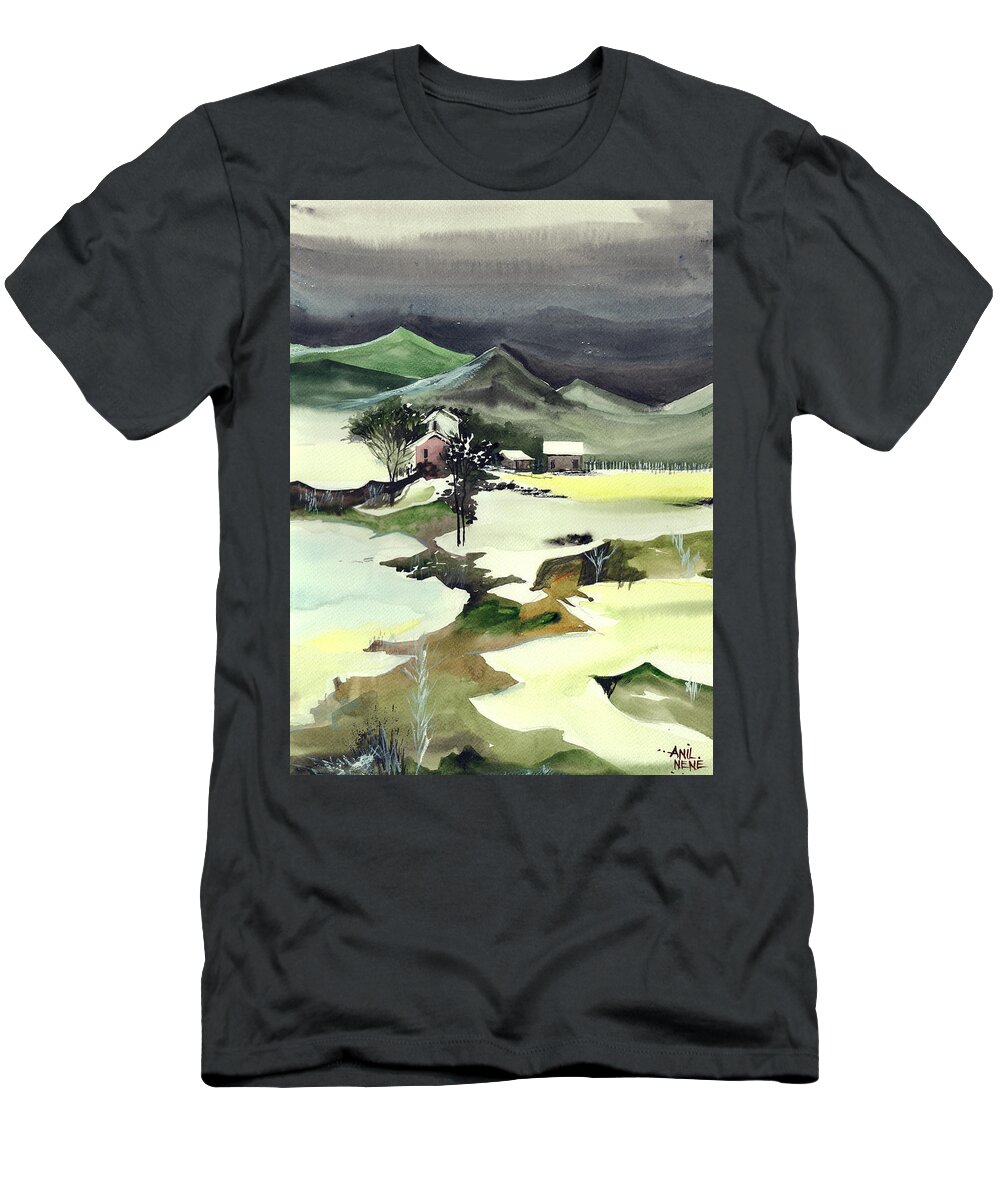 Nature T-Shirt featuring the painting Wilderness by Anil Nene