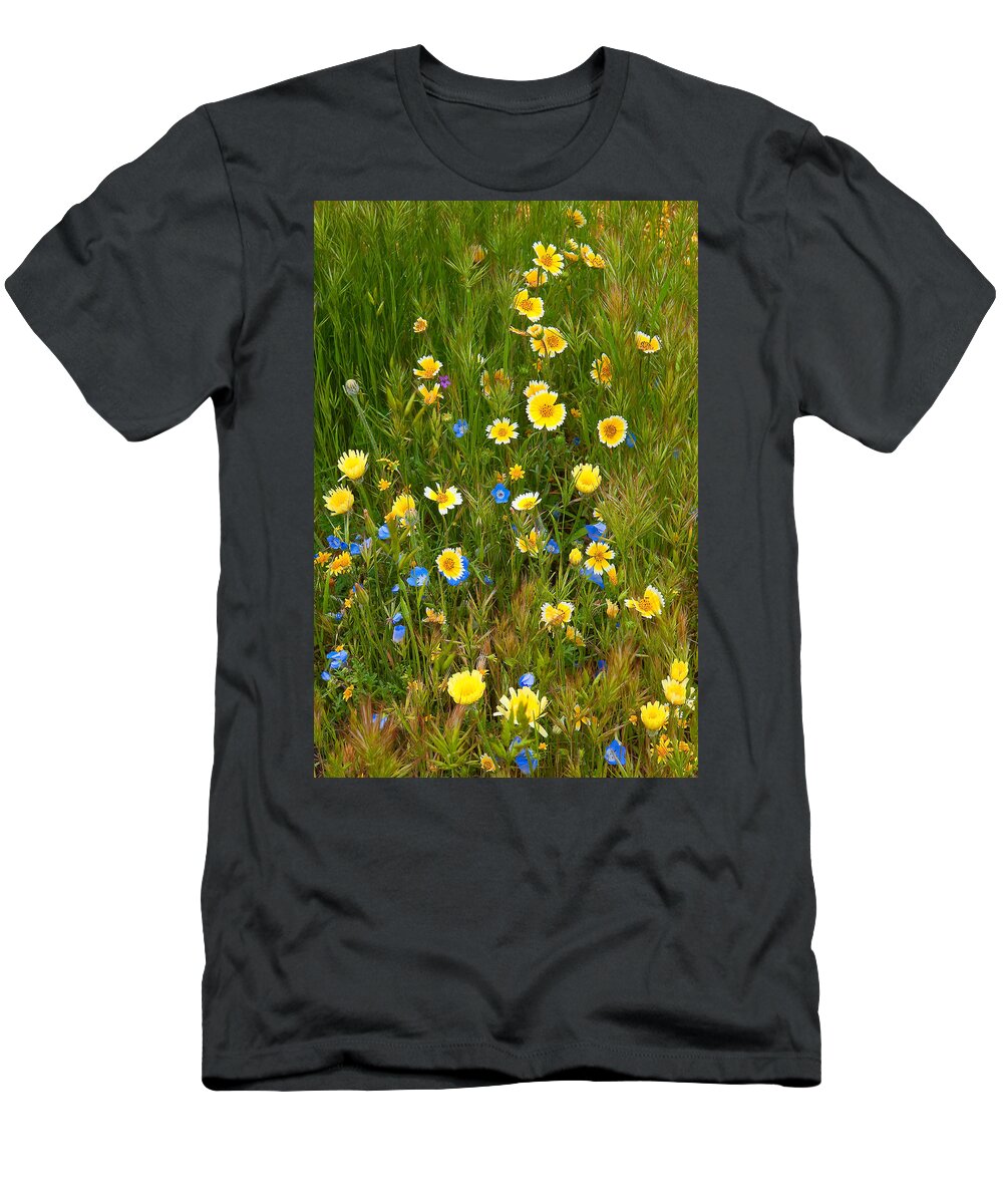 California Wildflowers T-Shirt featuring the photograph Wildflower Salad - Spring in Central California by Ram Vasudev