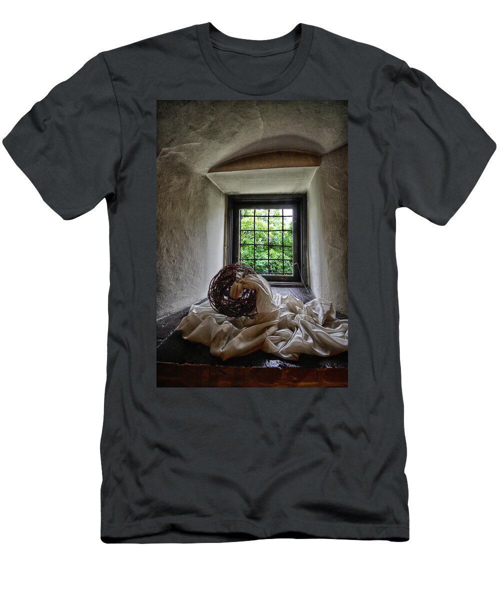 Poland T-Shirt featuring the photograph Window at Zamek Joannitow Hotel in Poland by Robert Woodward
