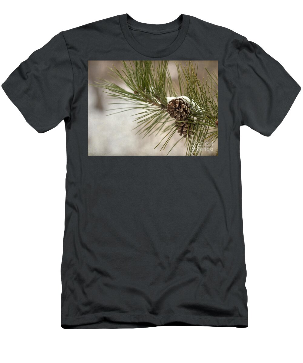 Pine T-Shirt featuring the photograph Winter Interlude by Evelina Kremsdorf