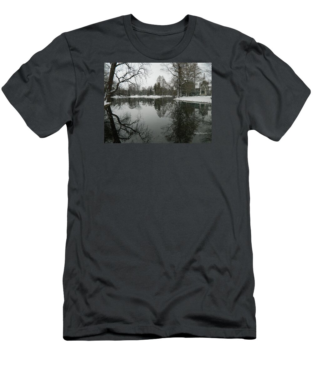 Reflection T-Shirt featuring the photograph Winter Reflections 2 by Kathy Barney