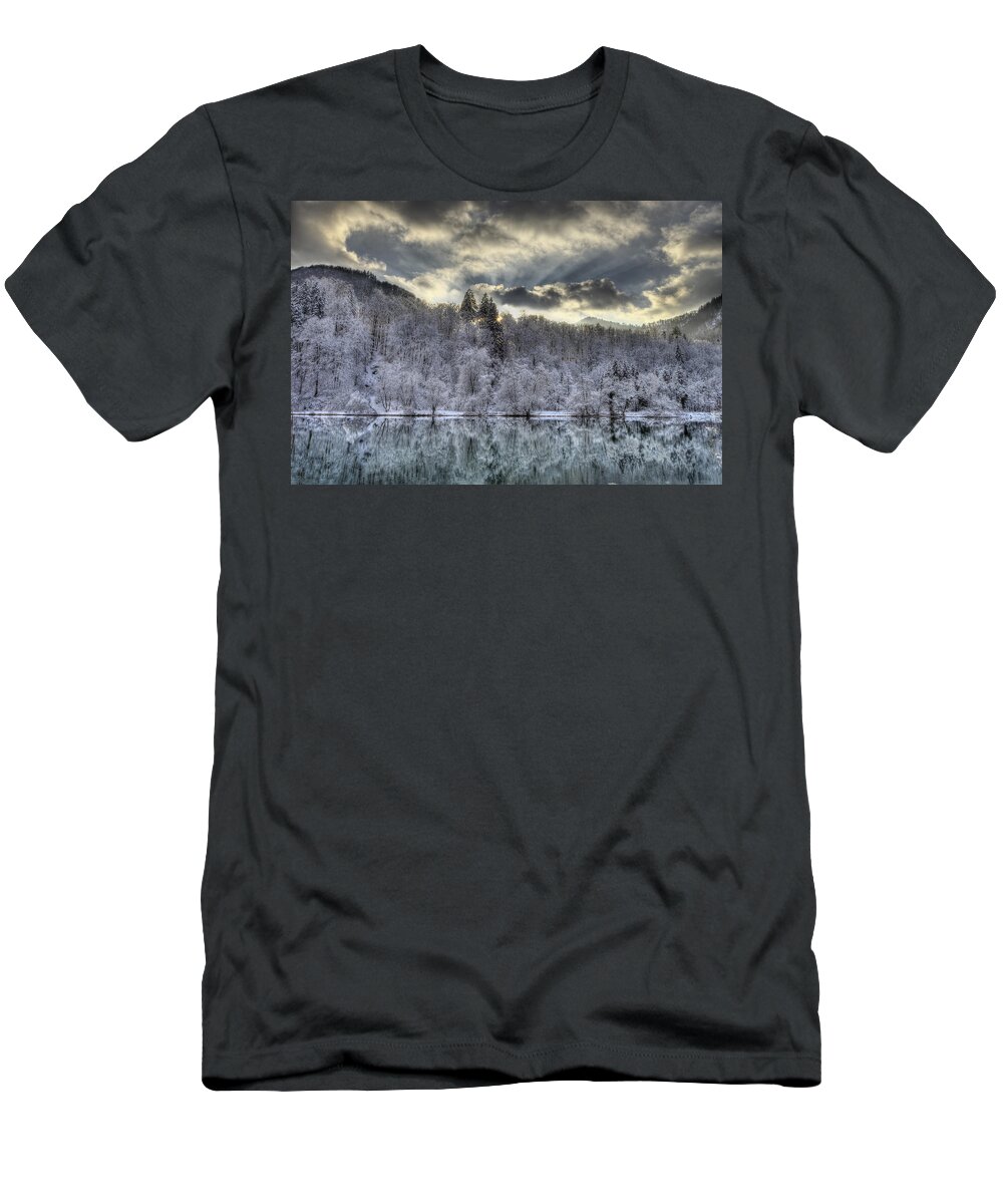Seasonal T-Shirt featuring the photograph Winter sunset by Ivan Slosar