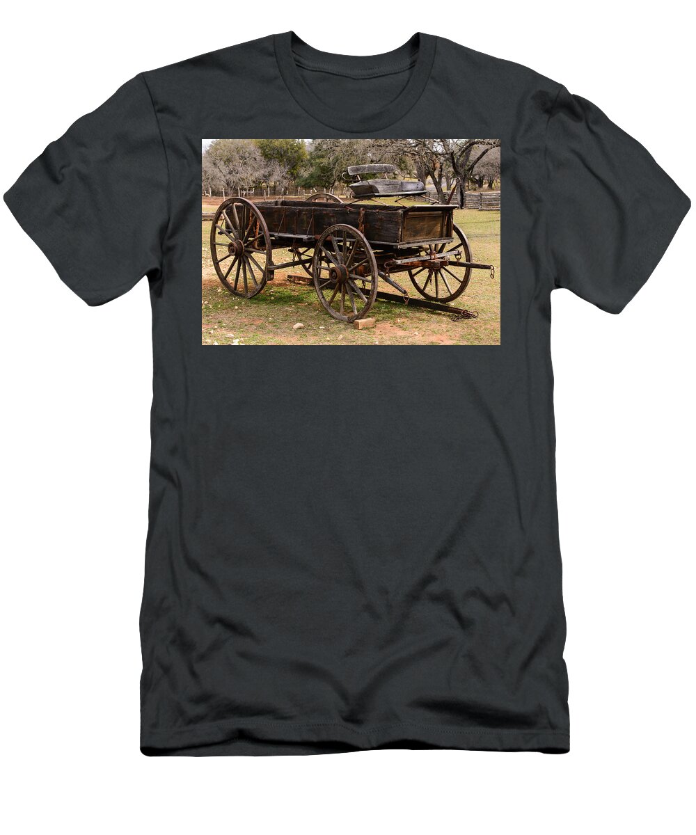 Lbj Ranch T-Shirt featuring the photograph Wooden Cart by John Johnson