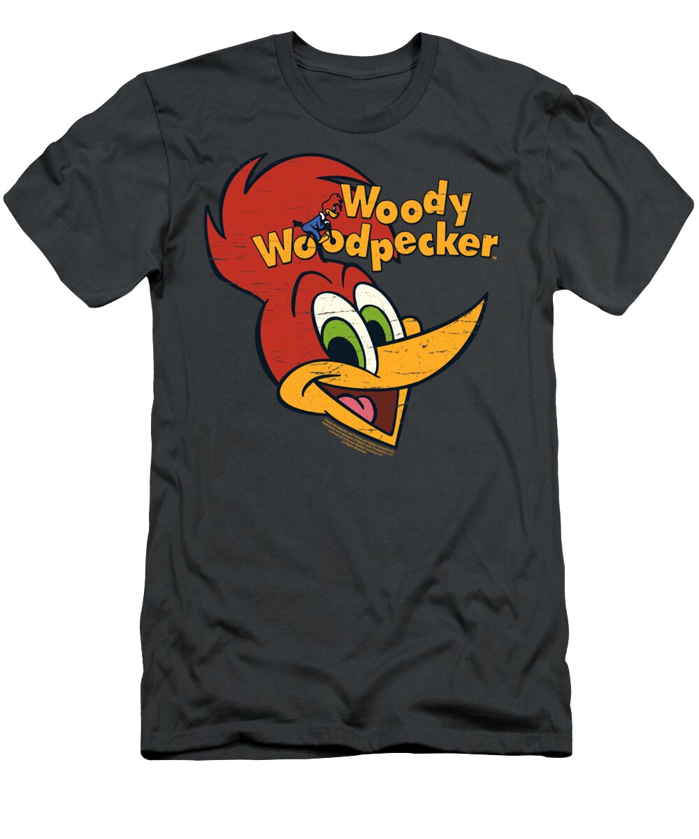  T-Shirt featuring the digital art Woody Woodpecker - Retro Logo by Brand A