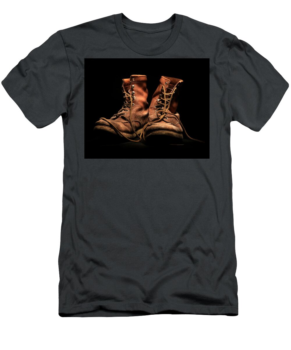 Boots T-Shirt featuring the photograph Work Boots by Christopher McKenzie