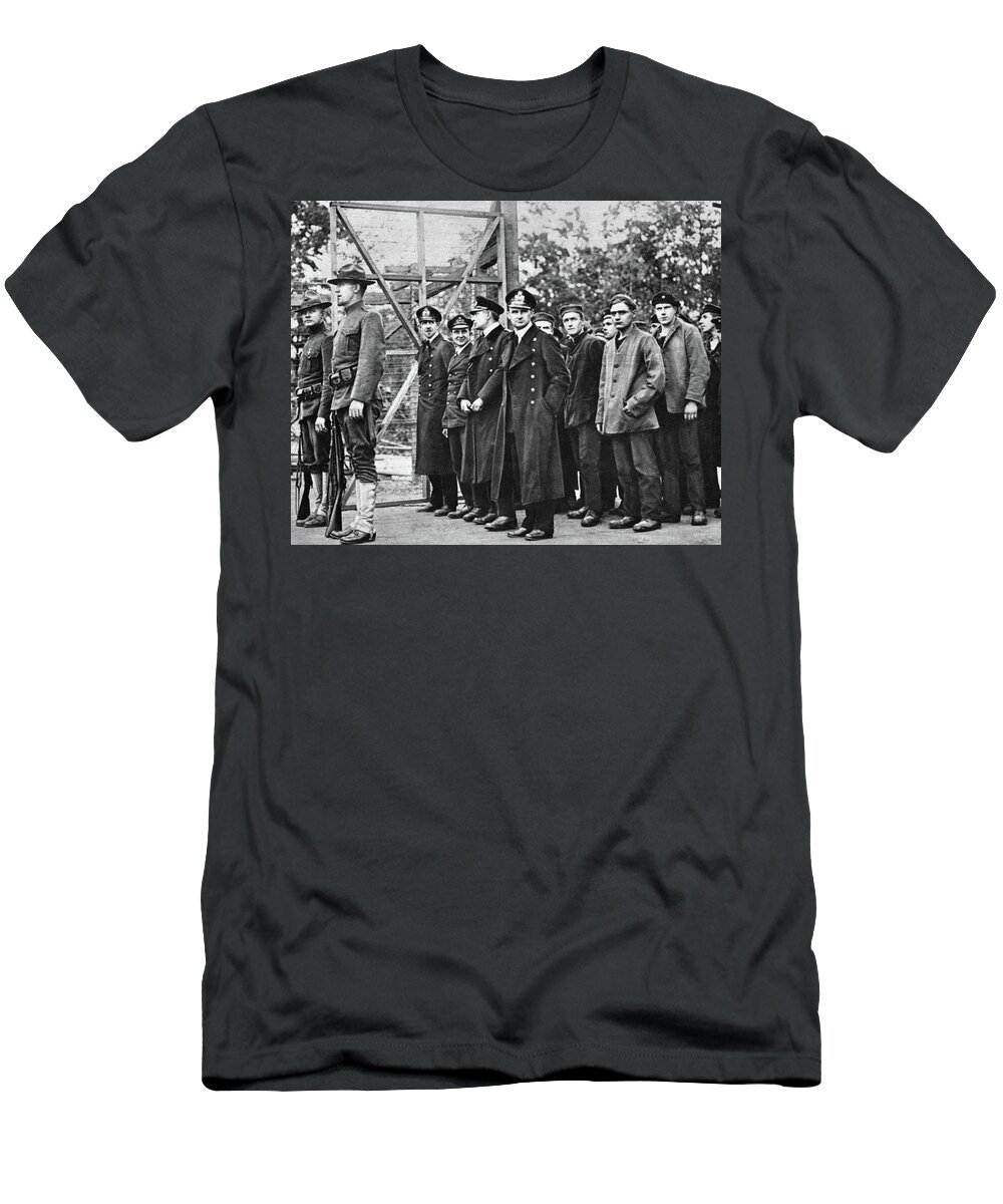 1917 T-Shirt featuring the photograph Wwi German Prisoners, 1917 - To License For Professional Use Visit Granger.com by Granger