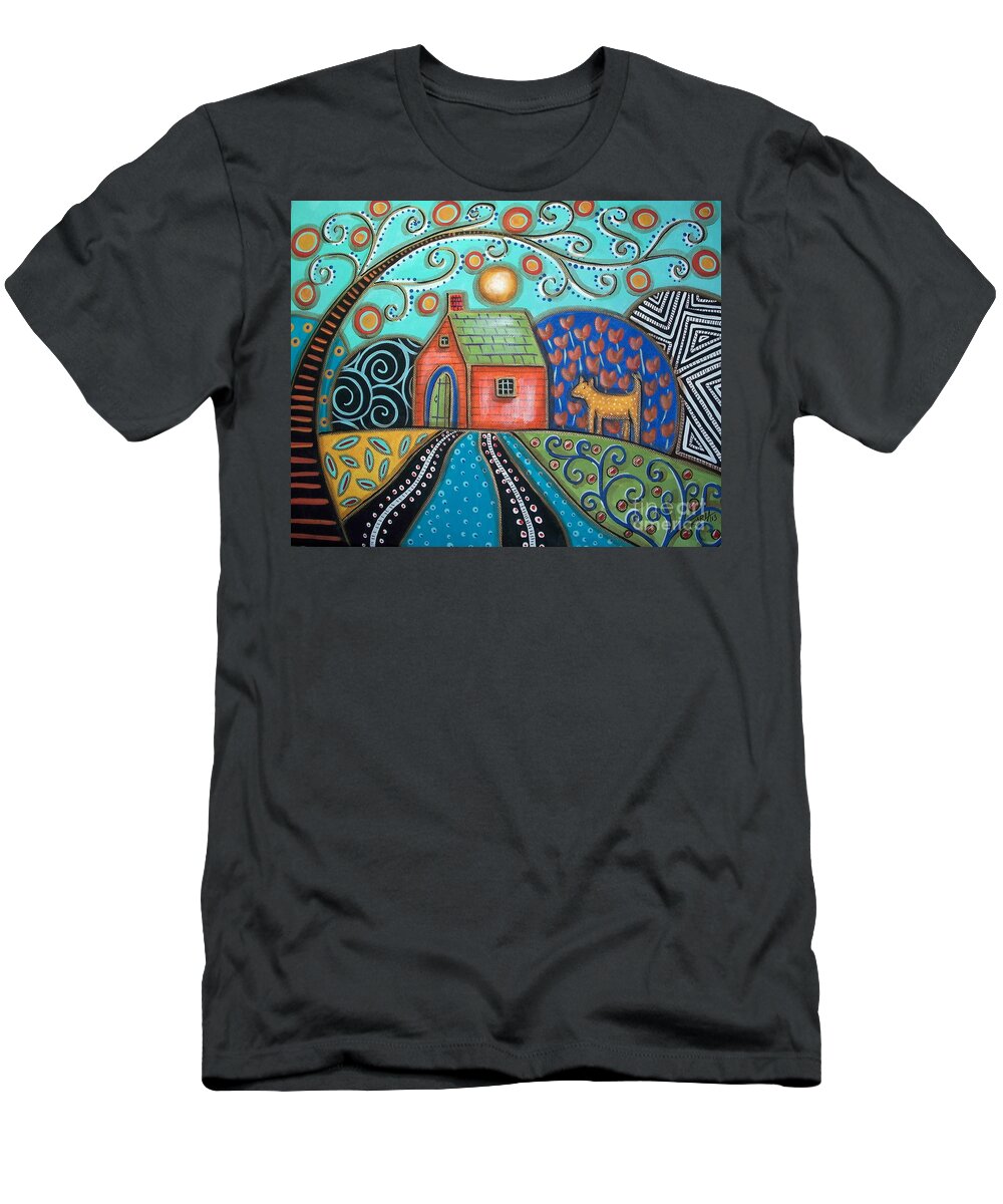 Landscape T-Shirt featuring the painting Yellow Dog by Karla Gerard