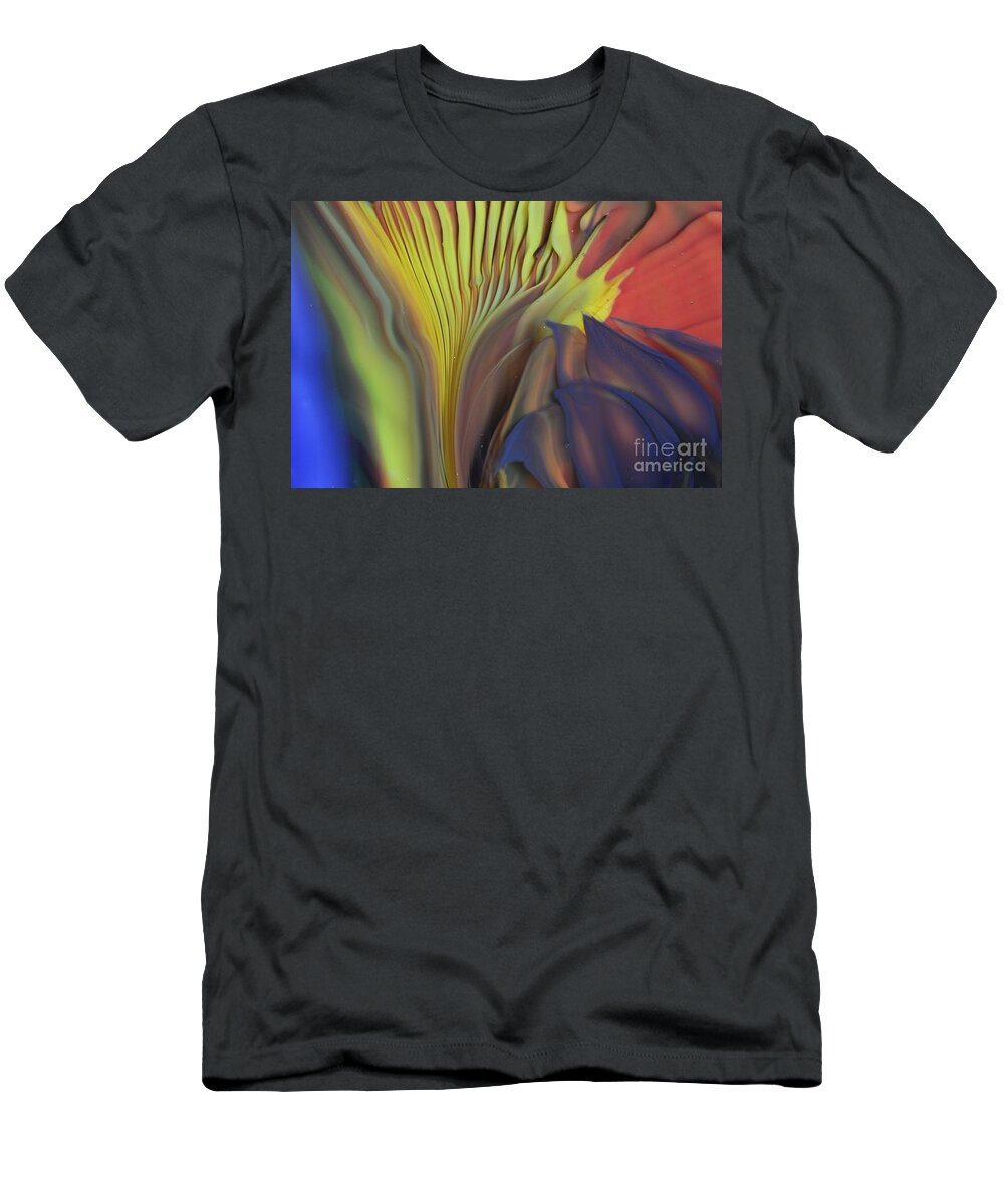 Abstract T-Shirt featuring the photograph Yellow Fan and Flower by Kimberly Lyon