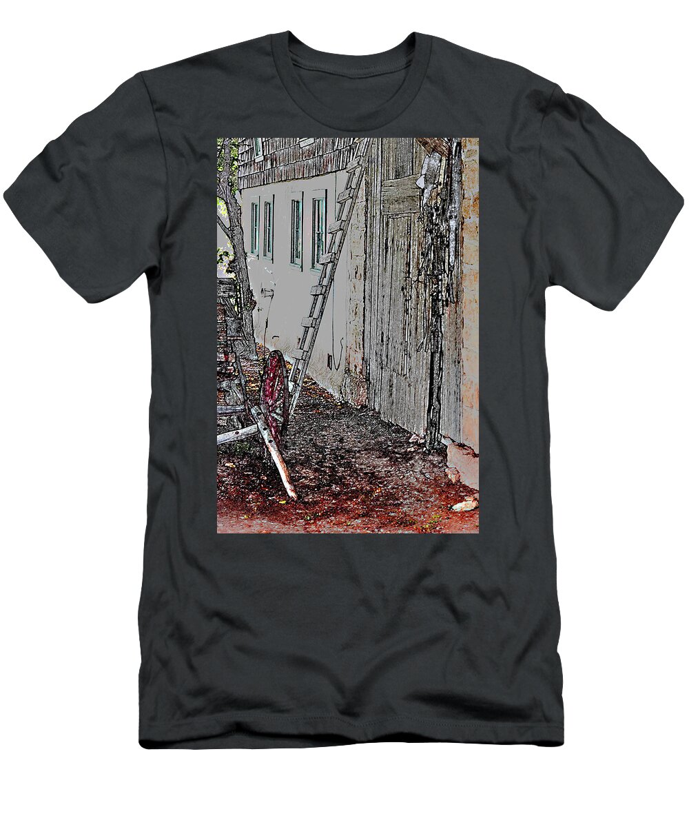 Barn T-Shirt featuring the photograph Yesterday's Barn by Linda Cox