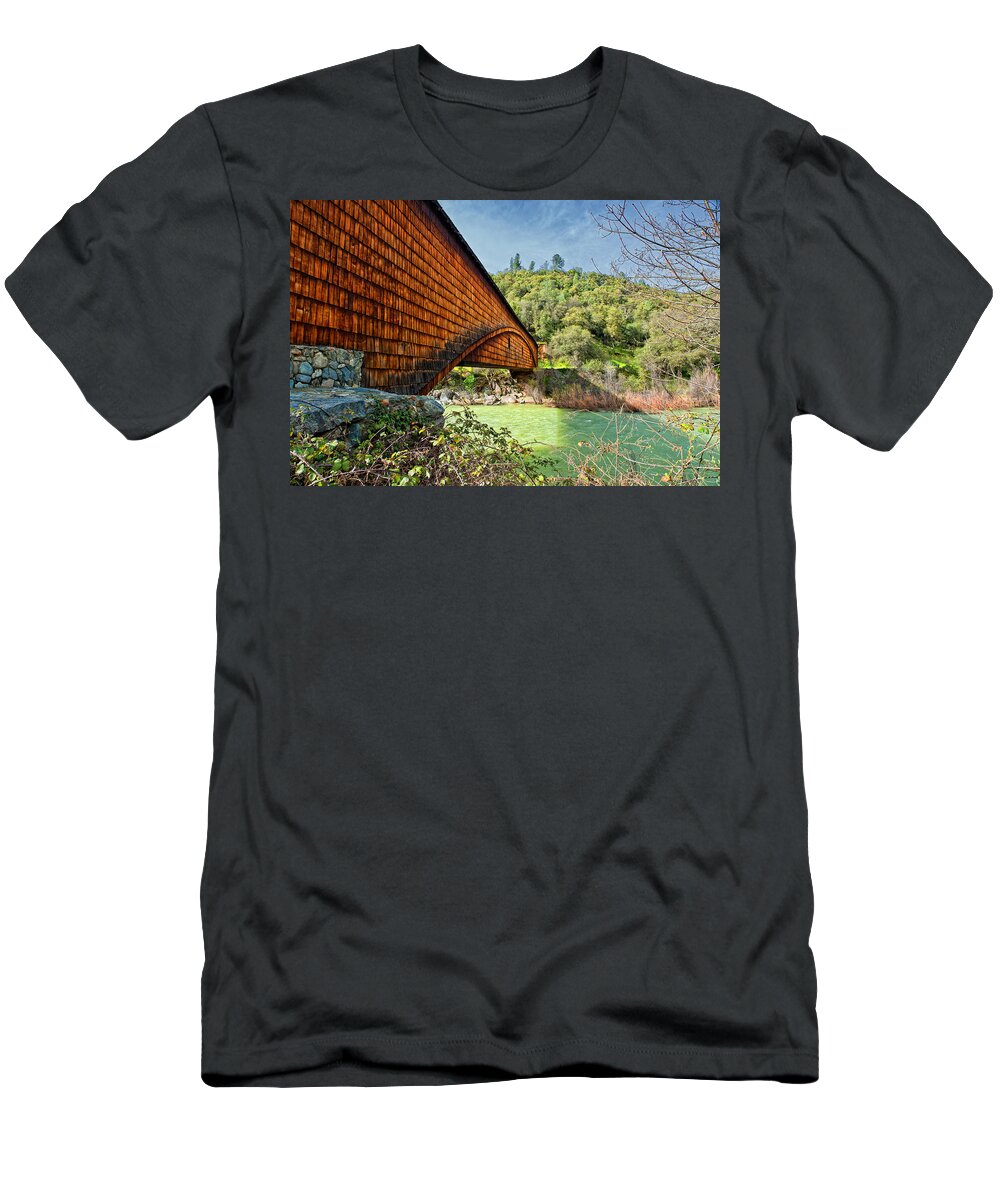 Bridge T-Shirt featuring the photograph Yuba State Park by Jim Thompson