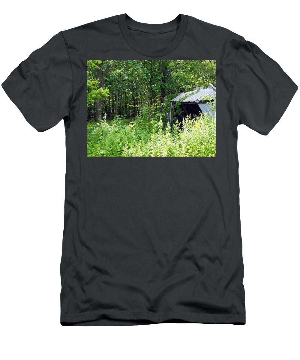 Farm Animals T-Shirt featuring the photograph A Broken Down Farm Building #1 by Robert Margetts