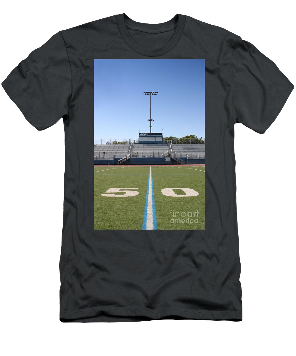 American T-Shirt featuring the photograph Football Field Fifty #1 by Henrik Lehnerer