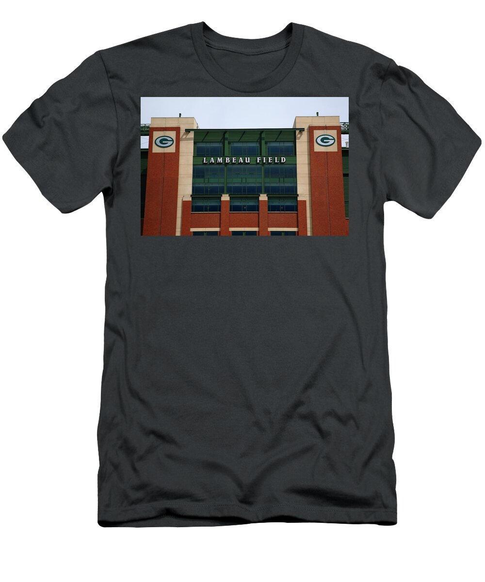 America T-Shirt featuring the photograph Lambeau Field - Green Bay Packers #1 by Frank Romeo