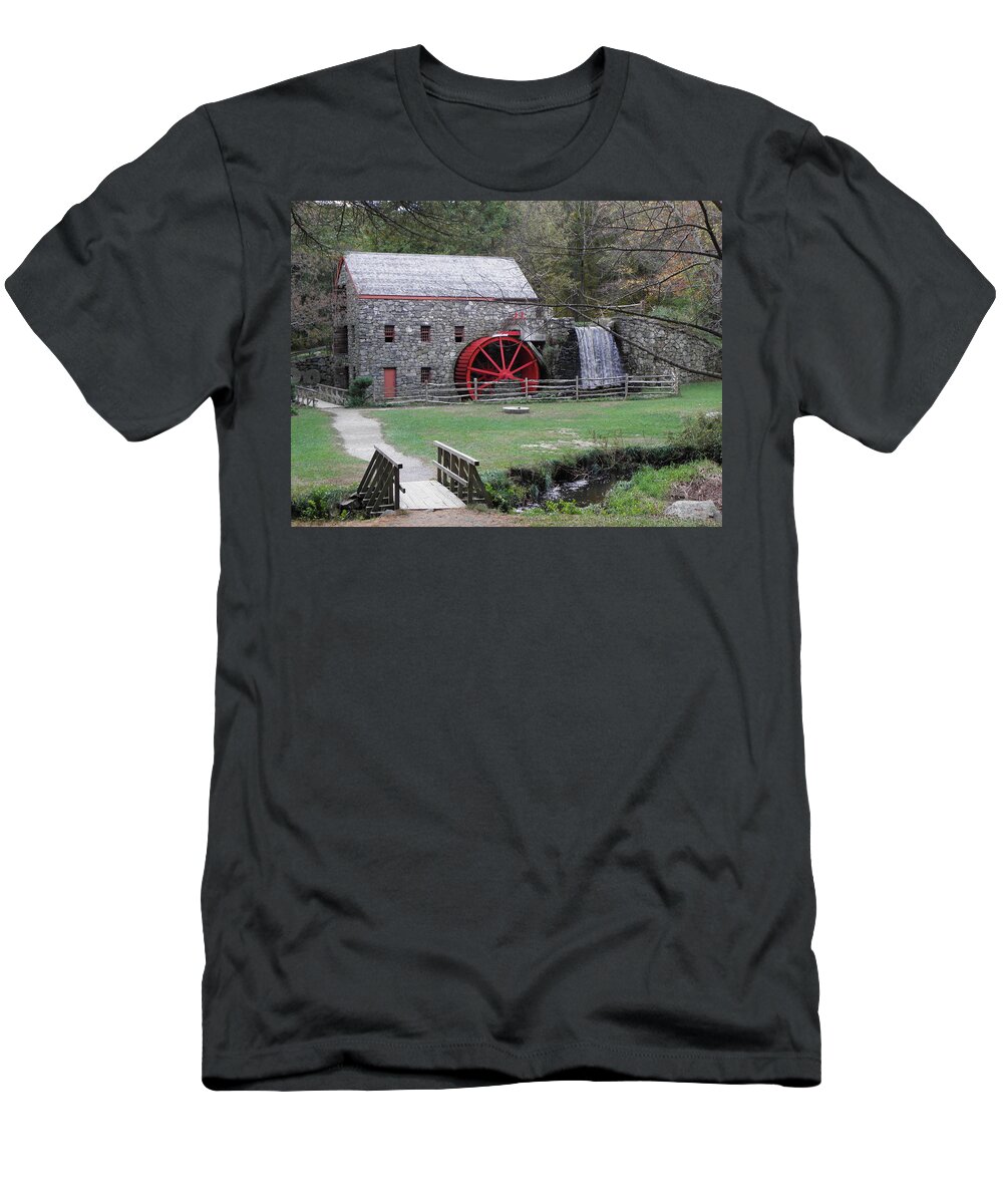 Longfellow T-Shirt featuring the photograph Longfellow Grist Mill x18 by Kim Galluzzo Wozniak