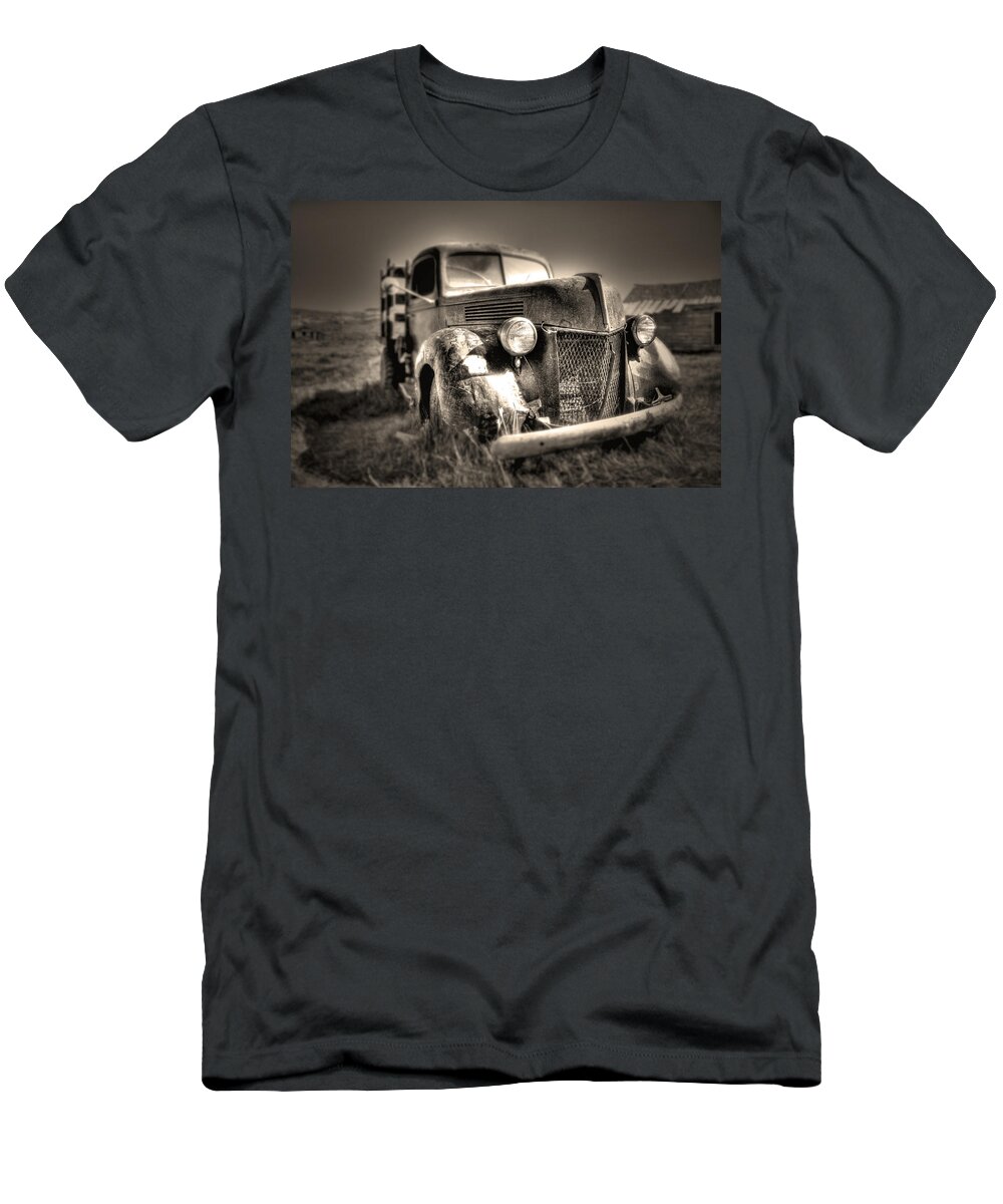Old Truck At Bodie T-Shirt featuring the photograph Old Truck at Bodie #2 by Chris Brannen
