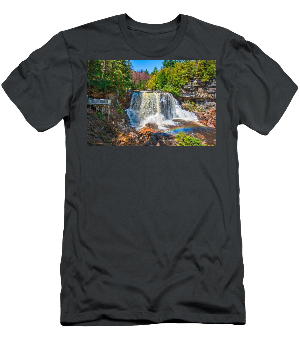 Rainbow T-Shirt featuring the photograph Blackwater Falls #8 by Mary Almond