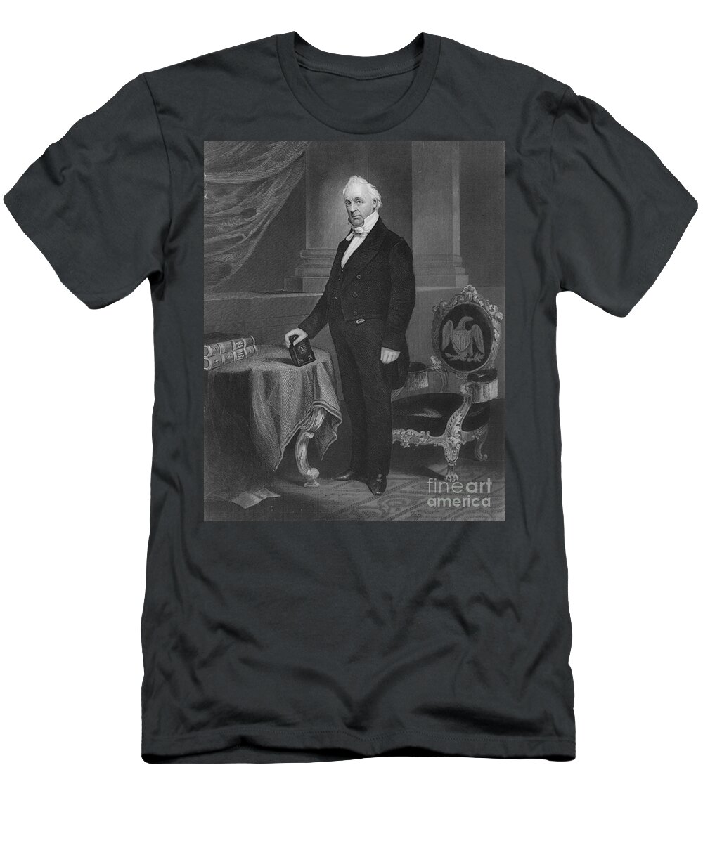 Government T-Shirt featuring the James Buchanan, 15th American President #6 by Photo Researchers