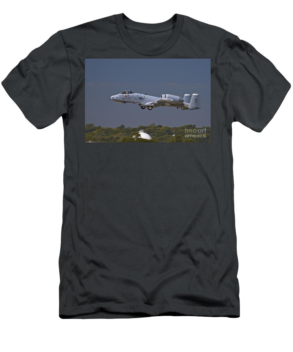 Usaf T-Shirt featuring the photograph A-10 Thunderbolt Takeoff by Tim Mulina