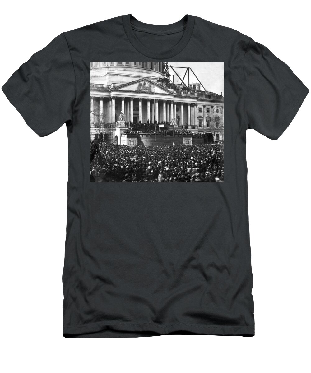 abraham Lincoln T-Shirt featuring the photograph Abraham Lincolns first inauguration - March 4 1861 by International Images