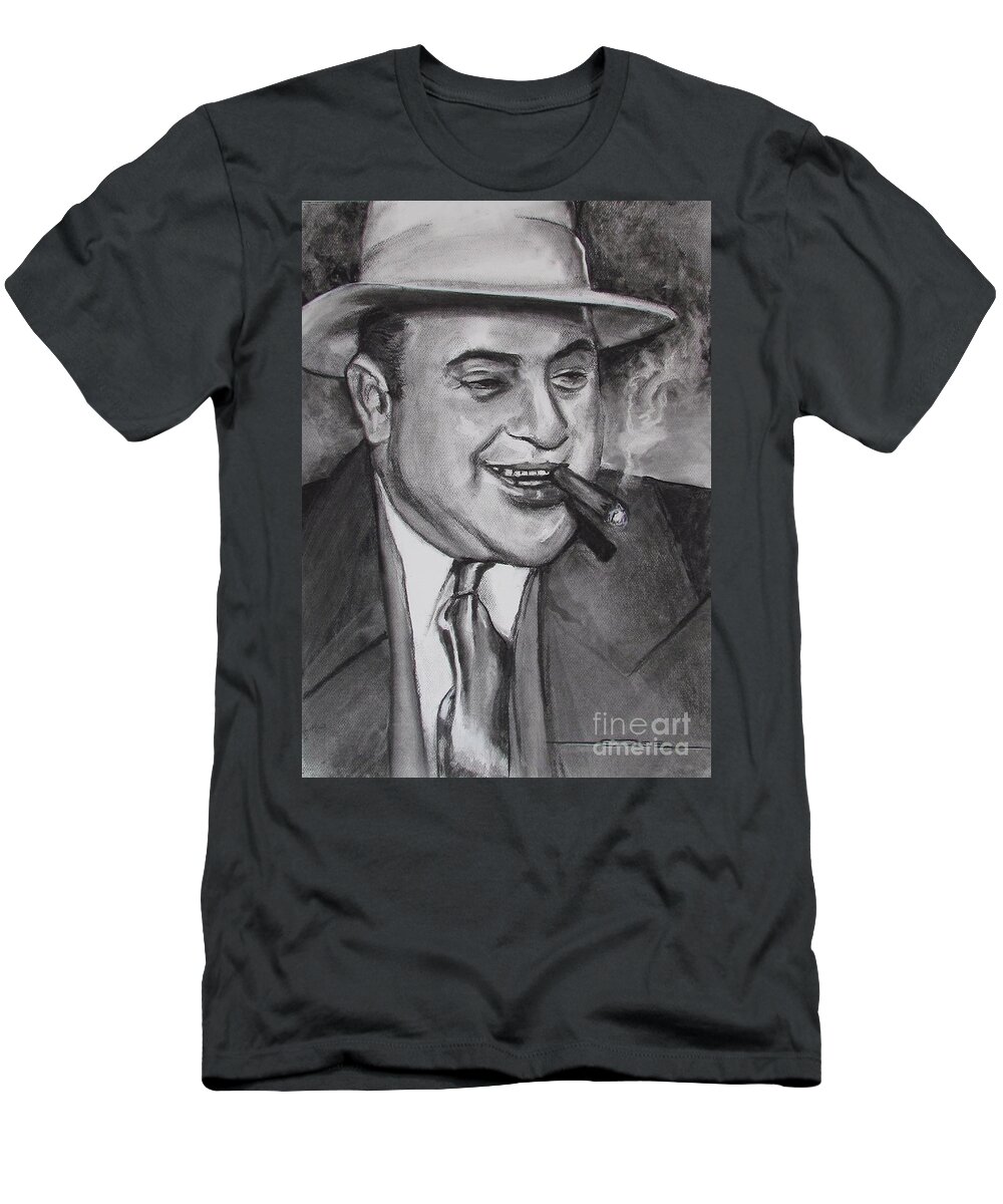 Al Capone T-Shirt featuring the painting Al Capone 0G Scarface by Eric Dee