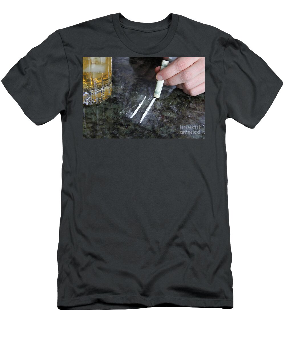 Beverage T-Shirt featuring the photograph Alcohol And Cocaine by Photo Researchers