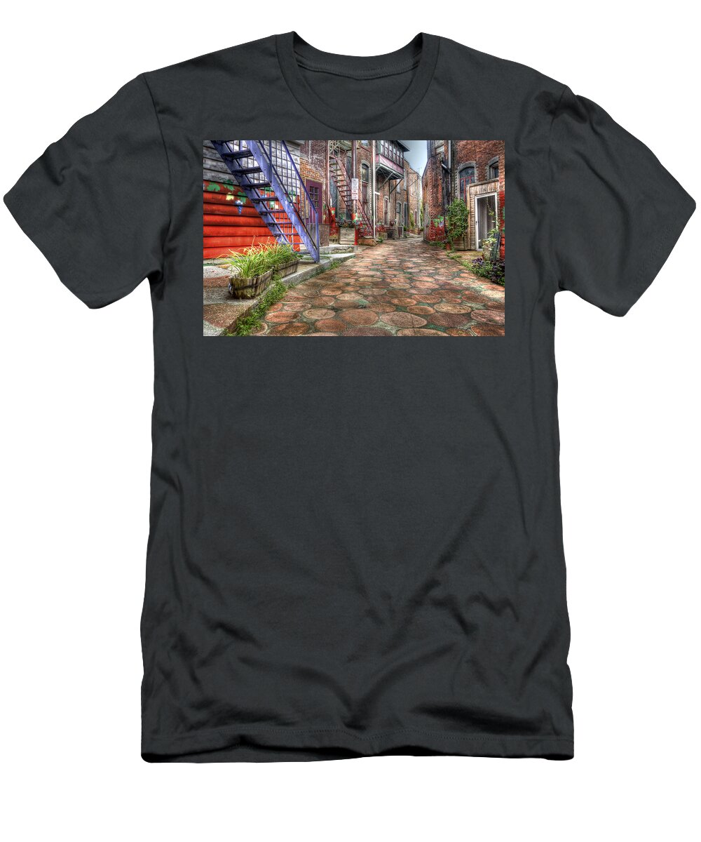 Hdr T-Shirt featuring the photograph Alley by Brian Fisher