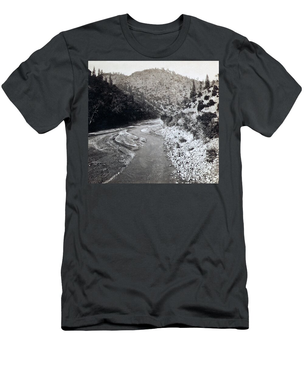 american River T-Shirt featuring the photograph American River below Cape Horn California - c 1900 by International Images
