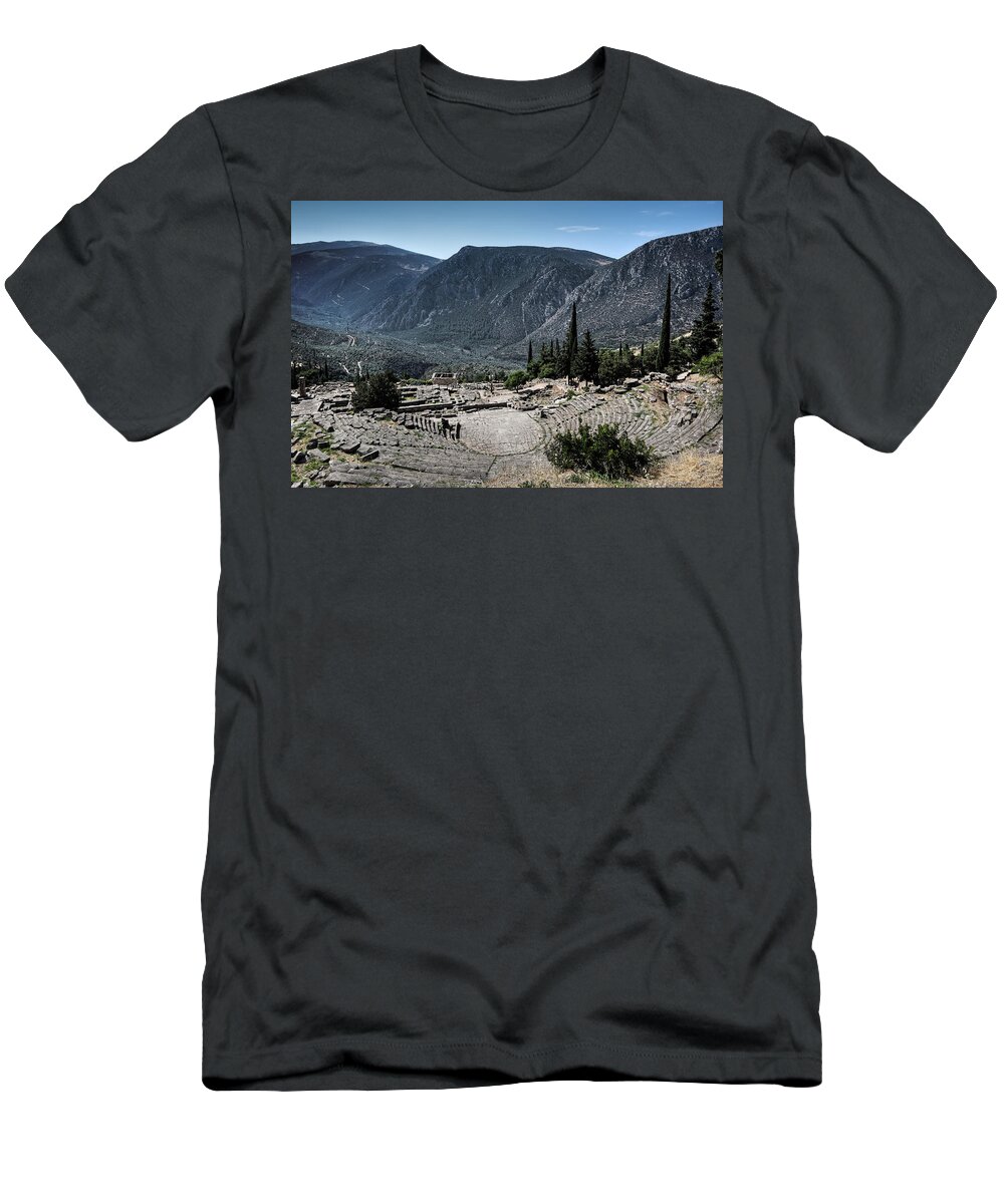 Ancient T-Shirt featuring the photograph Ancient Theatre - Delphi by Constantinos Iliopoulos