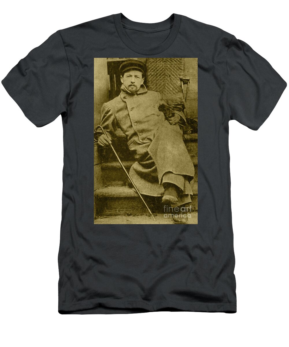 History T-Shirt featuring the photograph Anton Chekhov, Russian Physician by Photo Researchers