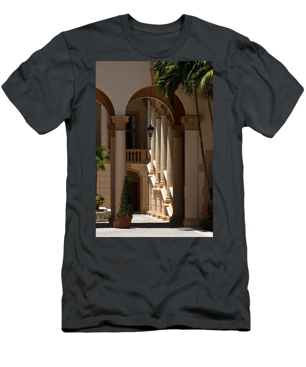 Biltmore T-Shirt featuring the photograph Arches and Columns at the Biltmore Hotel by Ed Gleichman