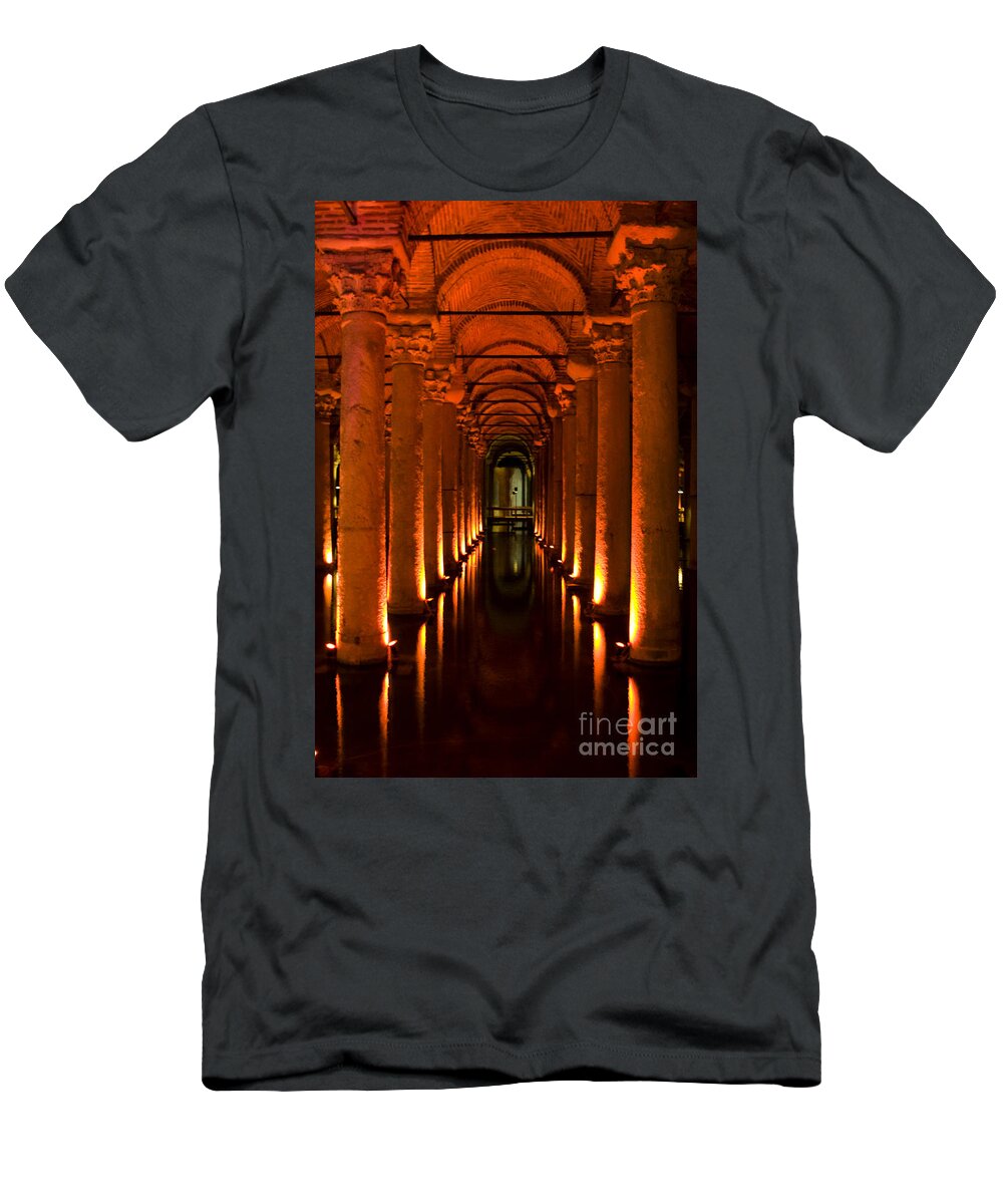 Basilica Cistern Photo T-Shirt featuring the photograph Basilica Cistern by Leslie Leda