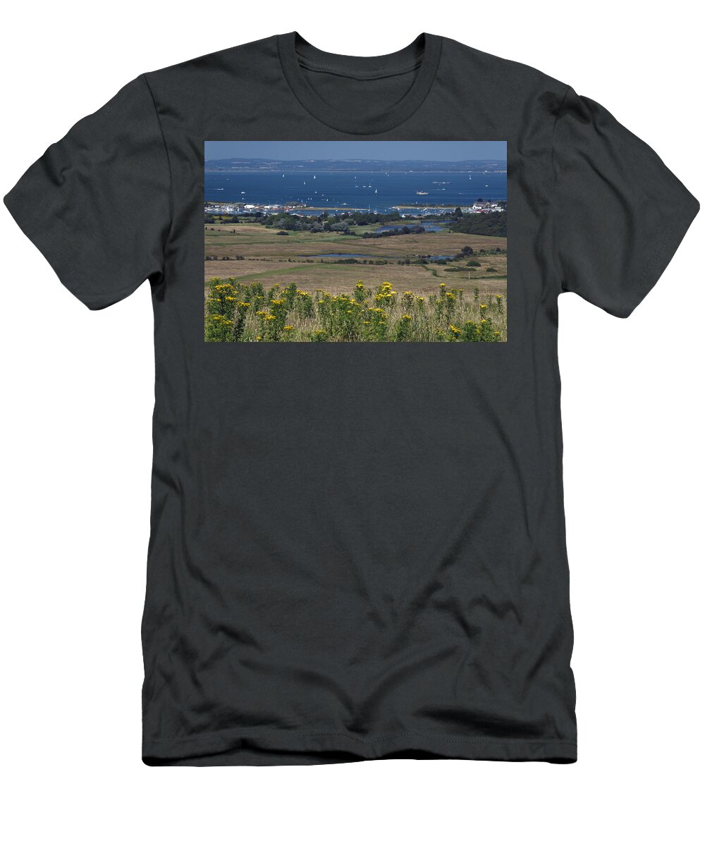 Britain T-Shirt featuring the photograph Bembridge Harbour and The Solent by Rod Johnson