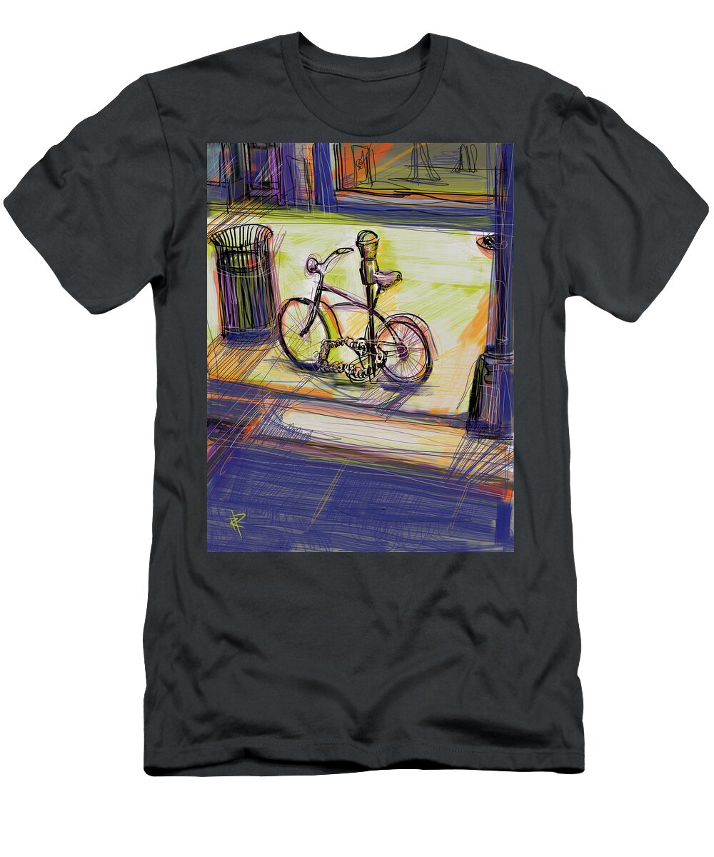 Bicycle T-Shirt featuring the mixed media Bike at Rest by Russell Pierce