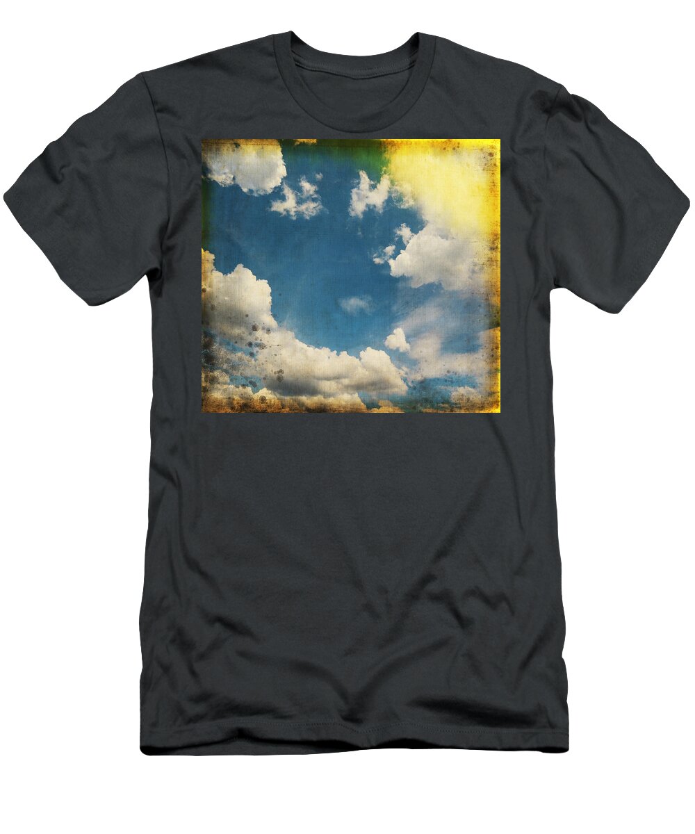 Abstract T-Shirt featuring the photograph Blue Sky On Old Grunge Paper by Setsiri Silapasuwanchai