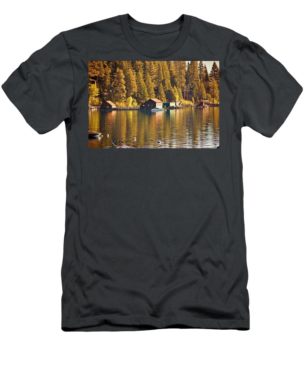 Lake T-Shirt featuring the photograph Boat House by Randy Wehner