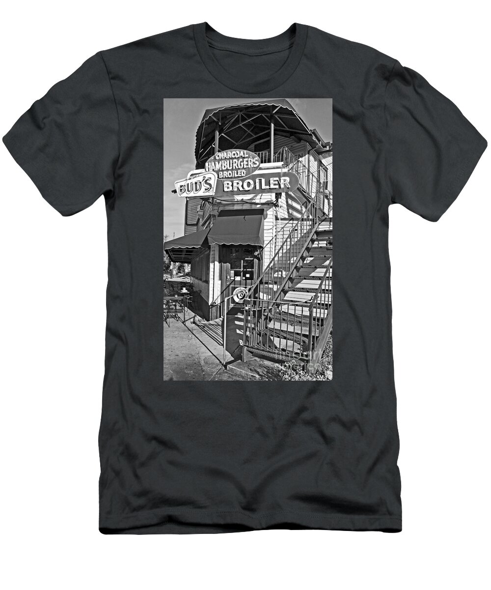 Photography T-Shirt featuring the photograph Bud'd Broiler New Orleans-bw by Kathleen K Parker