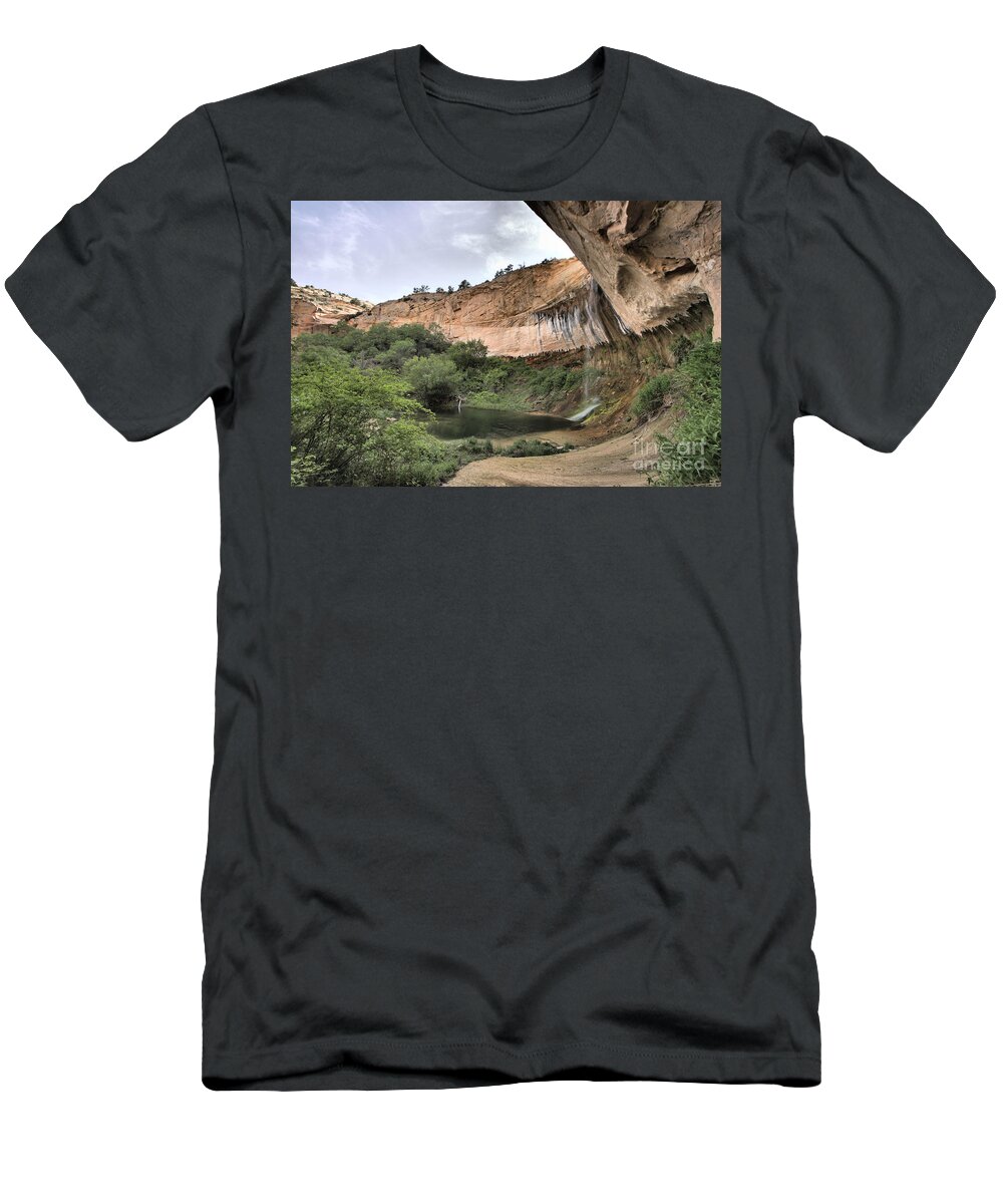 Upper Calf Creek Falls T-Shirt featuring the photograph Calf Creek Demon by Adam Jewell