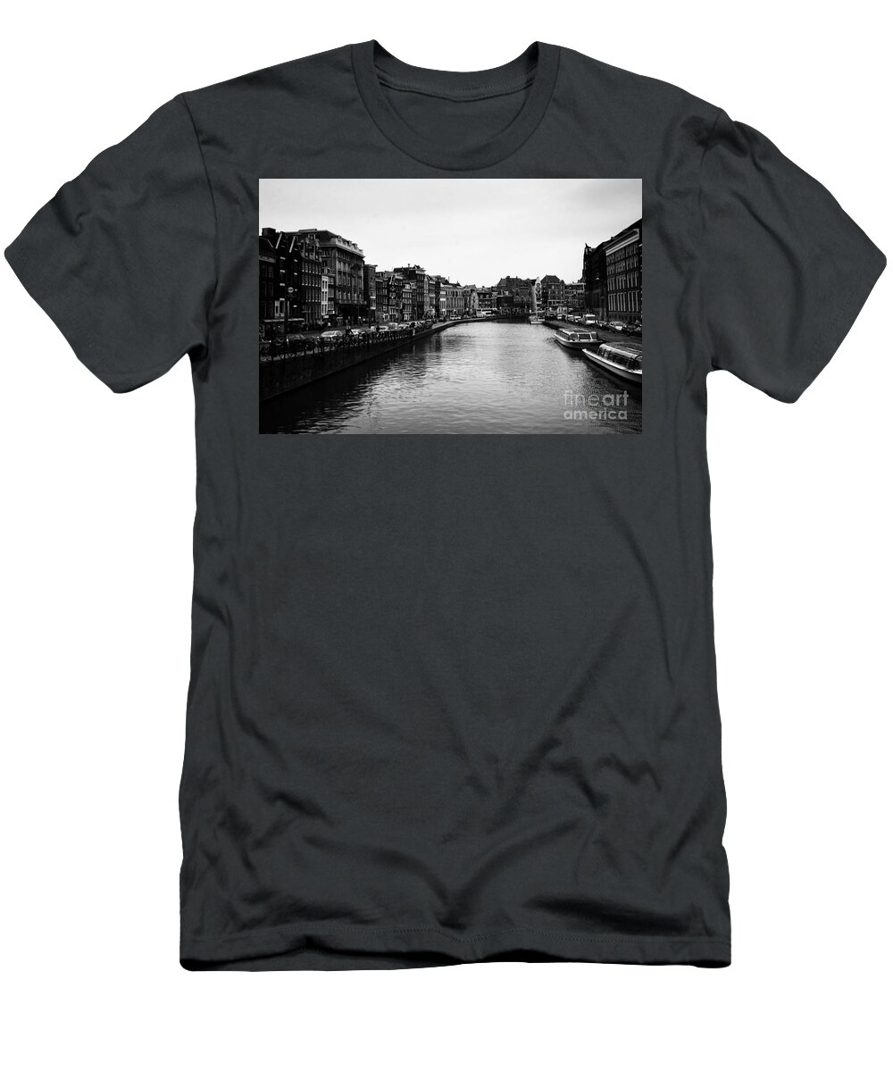 Canal T-Shirt featuring the photograph Canals of Amsterdam by Leslie Leda