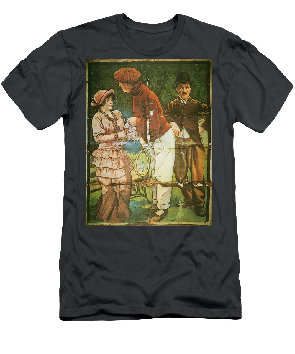 -nec04- T-Shirt featuring the photograph Charlie Chaplin Poster by Granger