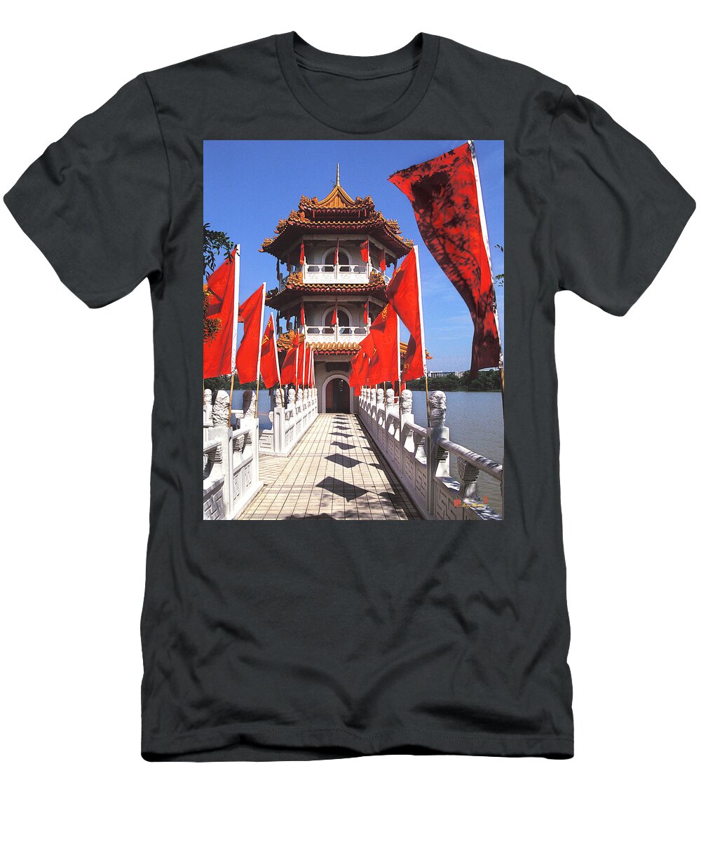 Pagoda T-Shirt featuring the photograph Chinese Gardens North Pagoda 19C by Gerry Gantt