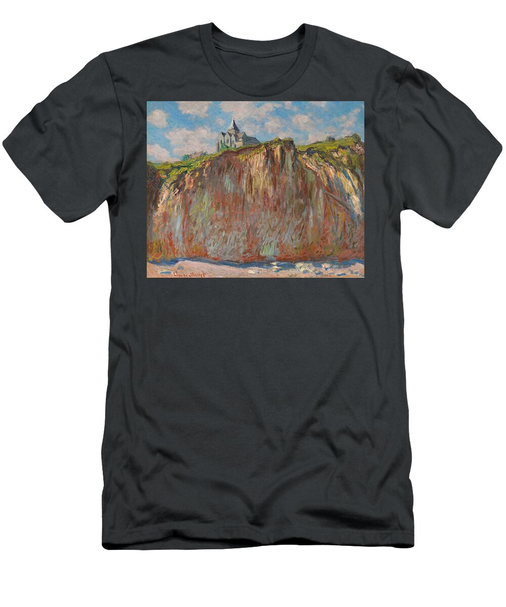 Church At Varengeville T-Shirt featuring the painting Church at Varengeville Morning Effect by Claude Monet