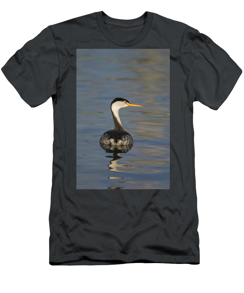 00450704 T-Shirt featuring the photograph Clarks Grebe Monterey Bay California by Suzi Eszterhas