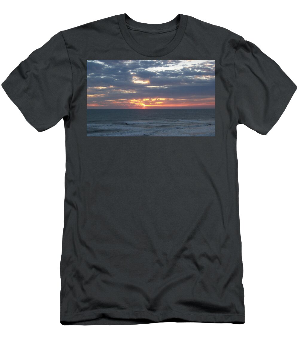 Sunrise T-Shirt featuring the photograph Coastal Sunrise Serenity by Kim Galluzzo