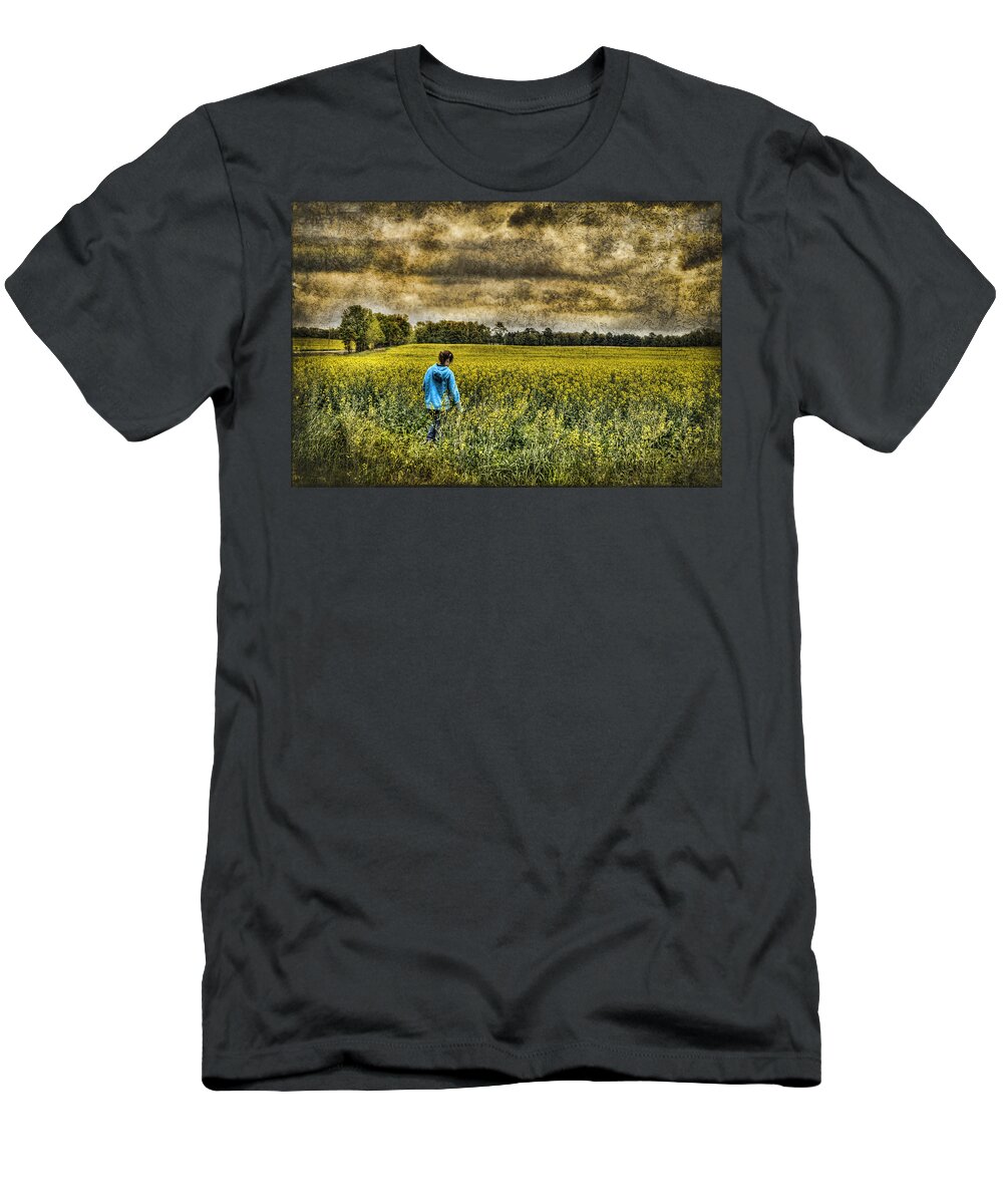 Deep T-Shirt featuring the photograph Deep In Thought by Kathy Clark