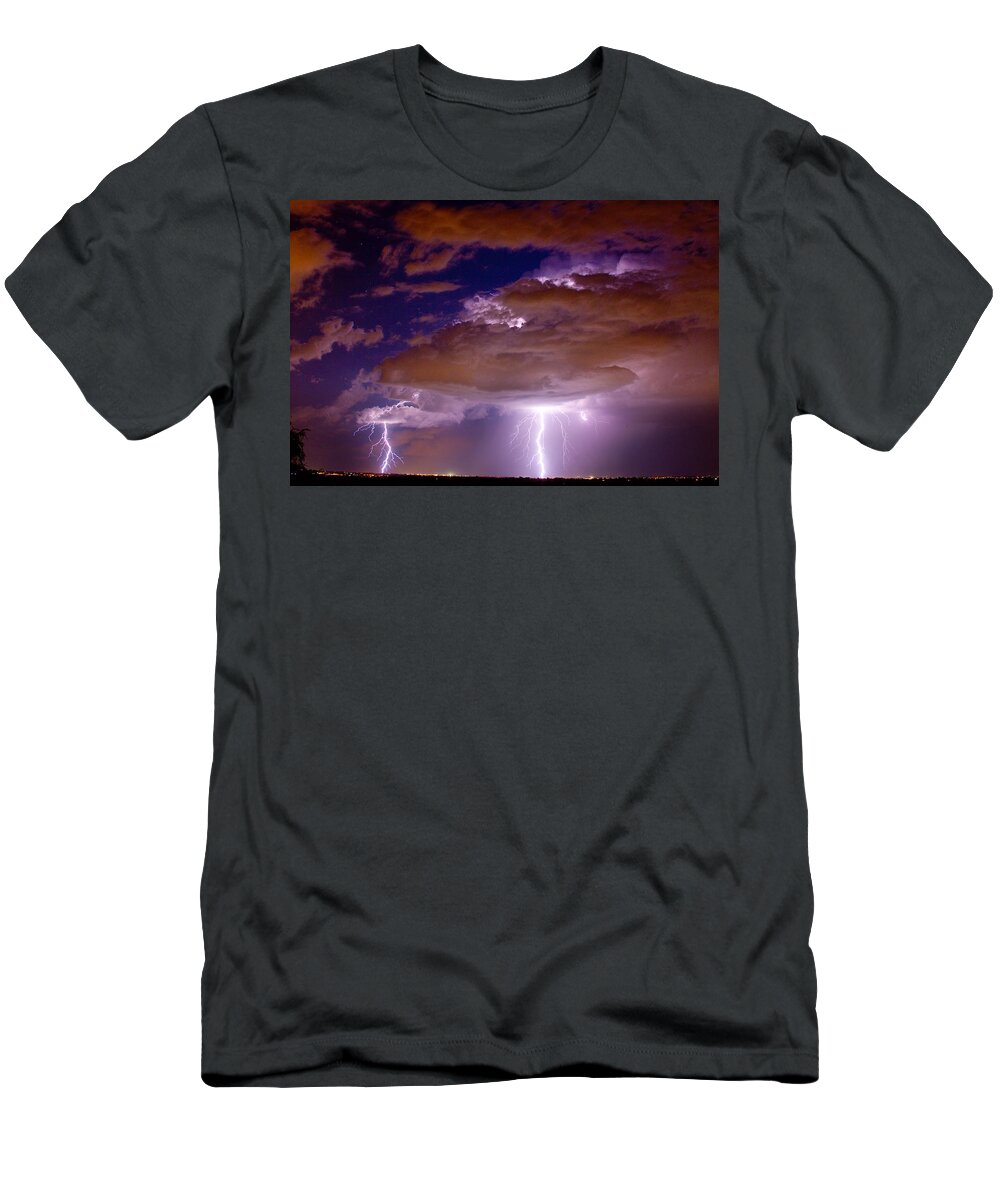 James Insogna T-Shirt featuring the photograph Double Trouble Lightning Strikes by James BO Insogna