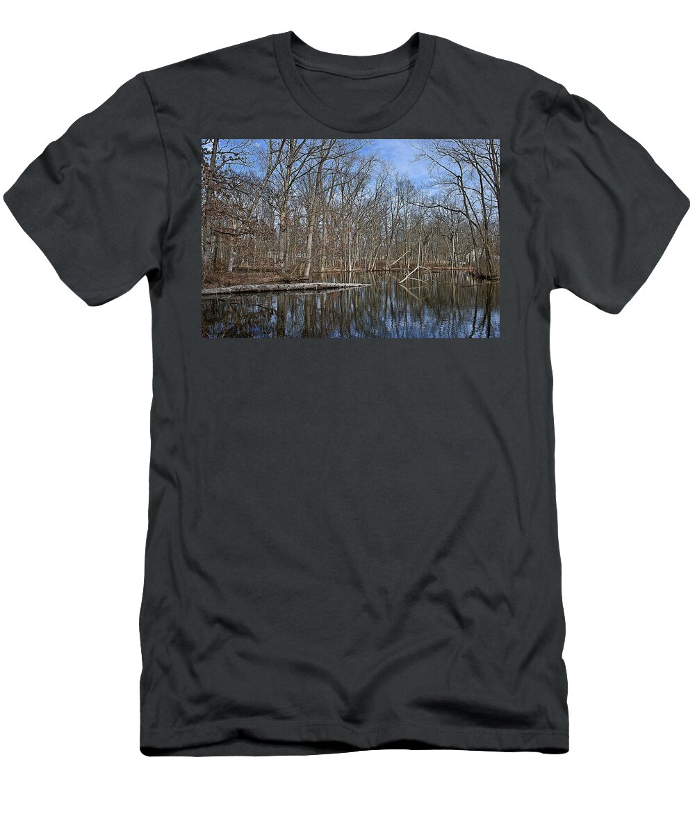 Pond T-Shirt featuring the photograph Early Spring Reflections by Scott Wood