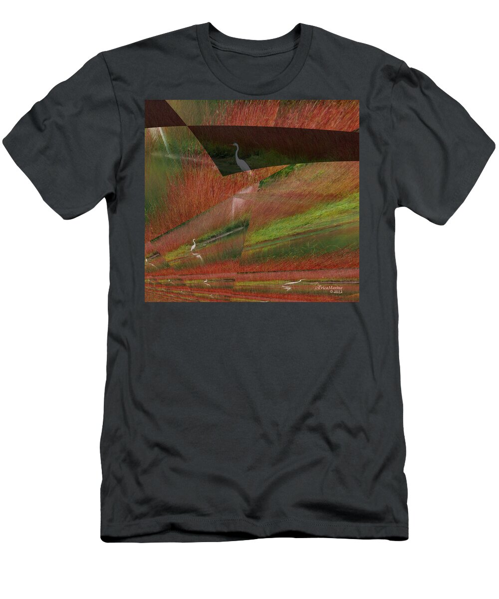Bird T-Shirt featuring the photograph Egret Puzzle by Ericamaxine Price