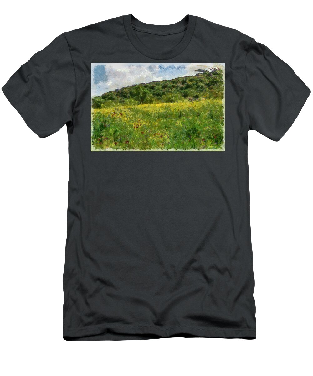 Meadow T-Shirt featuring the photograph Flowering fields by Michael Goyberg